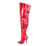 Red 13 cm SEDUCE-3000WC thigh high stretch overknee boots with wide calf