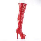 Red 18 cm ADORE-3011HWR Hologram overknee boots peep toe