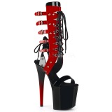 Red 20 cm FLAMINGO-800-38 knee high womens gladiator sandals