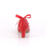 Red 6,5 cm WIGGLE-32 retro vintage cuben heels maryjane pumps