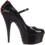 Red Black 15,5 cm DELIGHT-687FH Mary Jane Pumps Shoes
