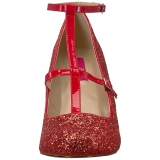 Red Glitter 10 cm QUEEN-01 big size pumps shoes