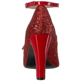 Red Glitter 10 cm QUEEN-01 big size pumps shoes