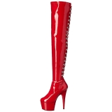 Red Patent 18 cm ADORE-3063 Platform Thigh High Boots