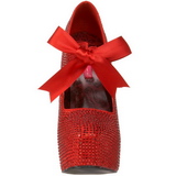 Red Rhinestone 14,5 cm Burlesque TEEZE-04R Platform Pumps Women Shoes