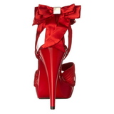 Red Satin 13 cm COCKTAIL-568 High Heeled Sandal Shoes