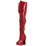 Red Shiny 13 cm ELECTRA-3028 High Heeled Overknee Boots