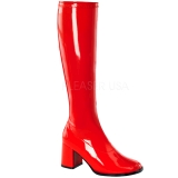 Red Shiny 7,5 cm GOGO-300 High Heeled Womens Boots for Men