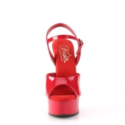 Red sandals platform 15 cm EXCITE-609 pleaser high heels sandals