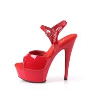 Red sandals platform 15 cm EXCITE-609 pleaser high heels sandals