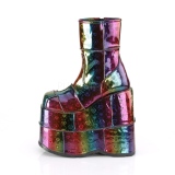 Regnbue Hologram 18 cm STACK-201 Plateau Ankelstøvler til Mænd