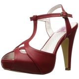 Rød 11,5 cm retro vintage BETTIE-23 højhælede sandaler til kvinder