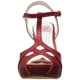 Rød 11,5 cm retro vintage BETTIE-23 højhælede sandaler til kvinder