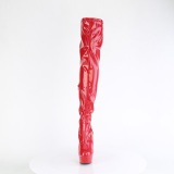 Rød 15 cm DELIGHT-3000HWR Hologram overknee støvler - pole dance overknees
