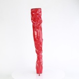 Rød 15 cm DELIGHT-3000HWR Hologram overknee støvler - pole dance overknees