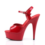 Rød 15 cm DELIGHT-609 pleaser høje hæle med plateau