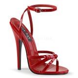 Rød 15 cm DOMINA-108 fetish sandaler med stilethæl