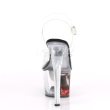 R�d 18 cm SKY-308WHG glitter plateau high heels sko