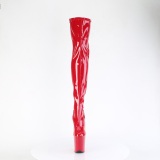 Rød 20 cm FLAMINGO-3000 lårlange støvler med plateausål