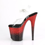 Rd 20 cm FLAMINGO-808SS glitter plateau high heels sko
