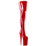 Rød 25 cm BEYOND-4000 lårlange støvler med plateausål