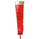 Rød 9,5 cm WONDER-130 Knæhøje Støvler Dame