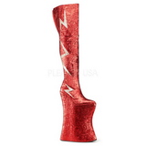 Rød Glitter 34 cm VIVACIOUS-3016 Overknee Støvler til Drag Queen