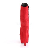 Rød Kunstlæder 18 cm ADORE-1020FS ankelstøvler med snørebånd