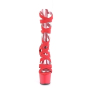 Rød Kunstlæder 18 cm ADORE-700-48 høje hæle med ankel snørebånd
