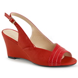 Rød Kunstlæder 7,5 cm KIMBERLY-01SP store størrelser sandaler dame