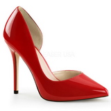 Rød Lak 13 cm AMUSE-22 klassisk pumps sko til damer