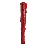 Rød Lak 13 cm ELECTRA-3028 Højhælede Overknee Støvler