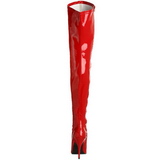 Rød Lak 13 cm SEDUCE-3000 overknee støvler med hæl