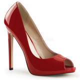 Rød Lak 13 cm SEXY-42 klassisk pumps sko til damer