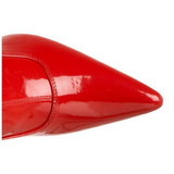 Rød Lak 9,5 cm LUST-3000 overknee støvler med hæl