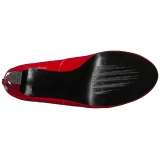 Rød Laklæder 10 cm QUEEN-04 store størrelser pumps sko