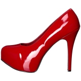 R�d Lakl�der 14,5 cm Burlesque TEEZE-06W pumps brede f�dder til m�nd