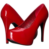 R�d Lakl�der 14,5 cm Burlesque TEEZE-06W pumps brede f�dder til m�nd