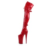 Rød Laklæder 25,5 cm BEYOND-3028 højhælede overknee støvler - ekstremt høje plateaustøvler