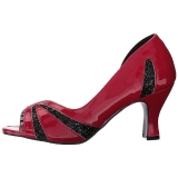 Rød Laklæder 7,5 cm JENNA-03 store størrelser pumps sko