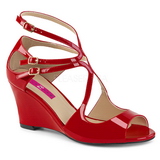 Rød Laklæder 7,5 cm KIMBERLY-04 store størrelser sandaler dame