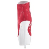 Rød Neon 15 cm DELIGHT-600SK-02 canvas sneakers med høje hæle