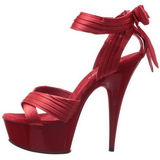 Rød Satin 15 cm DELIGHT-668 højhælede sandaler til kvinder