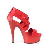 Rød elastisk bånd 15 cm DELIGHT-669 pleaser sko med høj hæl