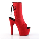 R�d faux suede 18 cm ADORE-1018FS pole dance ankelst�vler