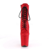 R�d faux suede 20 cm FLAMINGO-1020FS pole dance ankelst�vler