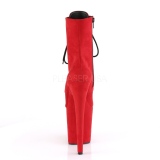 R�d faux suede 20 cm FLAMINGO-1020FS pole dance ankelst�vler