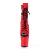 R�d faux suede 20 cm FLAMINGO-1021FS pole dance ankelst�vler