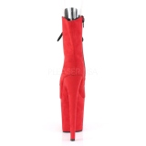 R�d faux suede 20 cm FLAMINGO-1021FS pole dance ankelst�vler