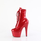 Rde glitter 18 cm kvinder hjhlede boots plateau